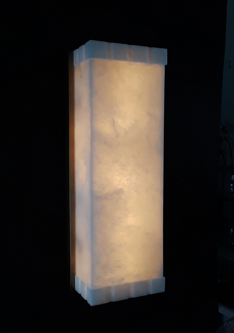 Alabaster Ridged Sconce